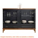 Ver imagem 2 de Cristaleira Agatha 4 Portas e 2 Gavetas Cor Preto com Amêndoa 149 Cm - 63475