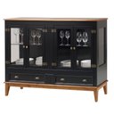 Ver imagem 1 de Cristaleira Agatha 4 Portas e 2 Gavetas Cor Preto com Amêndoa 149 Cm - 63475