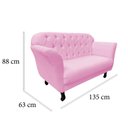 Ver mais imagens de Namoradeira Decorativa Dália Suede Rosa Bebê 2 Lugares Pés Madeira Mz Decor