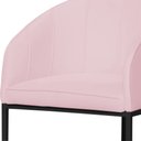 Ver imagem 4 de Poltrona Banqueta Decorativa Luxo Mia Suede Base Metal Preta - Estopar Poltrona Mia Suede Rosa Bebê