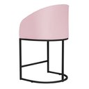 Ver imagem 3 de Poltrona Banqueta Decorativa Luxo Mia Suede Base Metal Preta - Estopar Poltrona Mia Suede Rosa Bebê