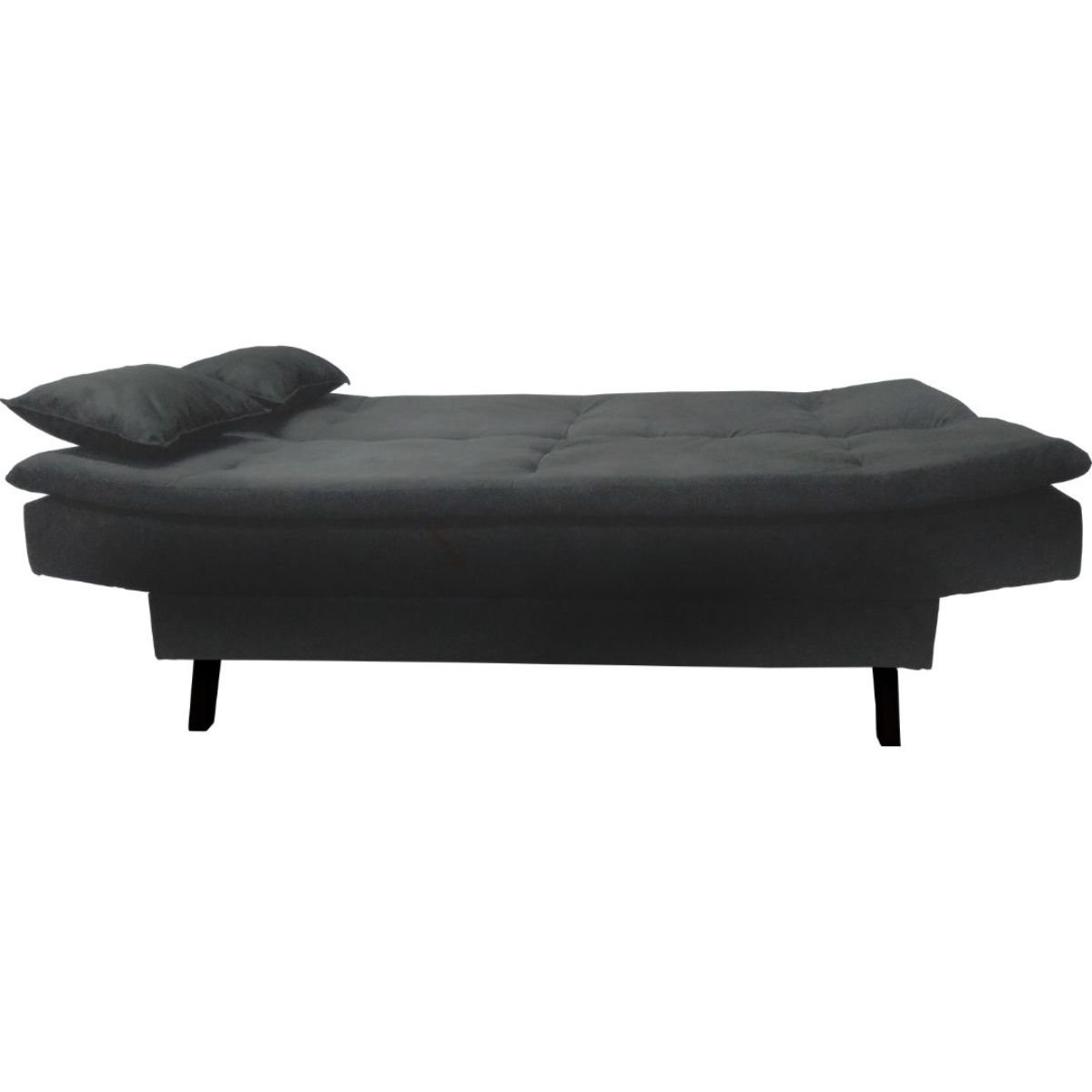 Sofá Cama 3 Lugares Com Almofadas Decorativo 180 cm Chicago Suede Cinza - 6