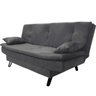 Sofá Cama 3 Lugares Com Almofadas Decorativo 180 cm Chicago Suede Cinza - 3