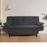 Sofá Cama 3 Lugares Com Almofadas Decorativo 180 cm Chicago Suede Cinza - 2