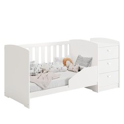 Berço Americano Multifuncional Atlanta Branco Brilho - Reller Móveis - 3