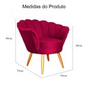 Ver imagem 5 de Poltrona Decorativa Pétala para Sala Veludo Cores - S.a Móveis Estopar Poltrona Pétala Corino Vermel