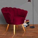 Ver imagem 2 de Poltrona Decorativa Pétala para Sala Veludo Cores - S.a Móveis Estopar Poltrona Pétala Corino Vermel