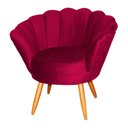 Ver imagem 3 de Poltrona Decorativa Pétala para Sala Veludo Cores - S.a Móveis Estopar Poltrona Pétala Corino Vermel