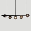 Ver imagem 3 de Lustre Pendente Figo Preto - 5 Globos Esfera de Vidro Fumê