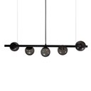 Ver imagem 1 de Lustre Pendente Figo Preto - 5 Globos Esfera de Vidro Fumê