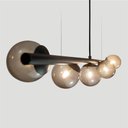 Ver imagem 4 de Lustre Pendente Figo Preto - 5 Globos Esfera de Vidro Fumê