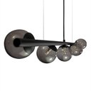 Ver imagem 5 de Lustre Pendente Figo Preto - 5 Globos Esfera de Vidro Fumê