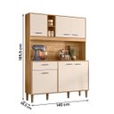Ver imagem 4 de Armario de Cozinha Erva Doce 140 Cm 6 Portas e 1 Gaveta