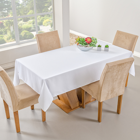 Toalha de Mesa Basic 4 Cadeiras 1.45m x 1.40m:Branco