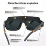 Oculos de Solda Solar Anti Reflexo Epi Escurecimento Automatico Uv Haste Regulavel Eletrodo Soldador - 9