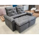 Ver imagem 2 de Sofá Retrátil Reclinável 1,60 m Cinza 202 Athenas