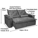 Ver imagem 7 de Sofá Retrátil Reclinável 1,60 m Cinza 202 Athenas