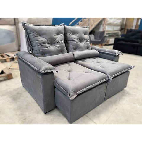 Sofá Retrátil Reclinável 1,60 m Cinza 202 Athenas