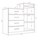 Ver imagem 7 de Guarda Roupa Casal Porto 8 Portas 4 Gavetas e Cômoda Sapateira Londres Branco Tx – Aramóveis