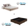 Cama Box King Tecido Sintético Marrom com Colchão Pillow Angel - Bello Box - Molas Ensacadas - 1