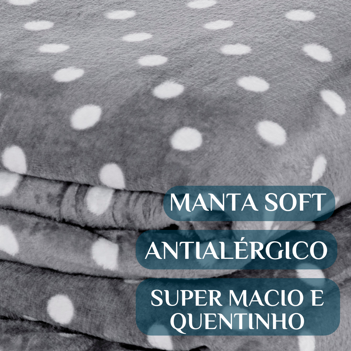 Coberto Solteiro Infantil Grosso Romance Super Quentinha Petit Poá:cinza - 3