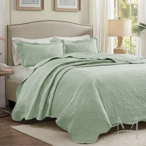 Kit Colcha Casal Cristal Adomes 3 Peças Verde Oliva
