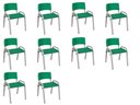 Ver imagem 2 de Kit 10 Cadeira Iso Infantil Creche, Escola Base Cinza Verde Escuro