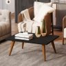 Mesa De Centro Retangular Sala Mdf Pé Palito Decorativa - Preto 65x35cm - 2