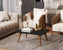 Ver imagem 4 de Mesa De Centro Retangular Sala Mdf Pé Palito Decorativa - Preto 65x35cm