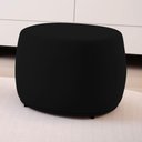 Ver imagem 3 de Kit 02 Puffs Decorativos Living Aisha Orgânico Redondo Suede Preto - Desk Design