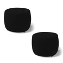 Ver imagem 1 de Kit 02 Puffs Decorativos Living Aisha Orgânico Redondo Suede Preto - Desk Design