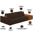 Ver imagem 4 de Sofá Ilha Modular para Sala 232cm com Puff Dublin K01 Veludo Marrom Sintético Caramelo - Lyam Decor