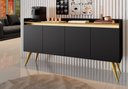 Ver imagem 1 de Buffet Gold 4 Portas - Preto / Mel