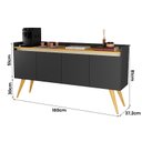 Ver imagem 4 de Buffet Gold 4 Portas - Preto / Mel