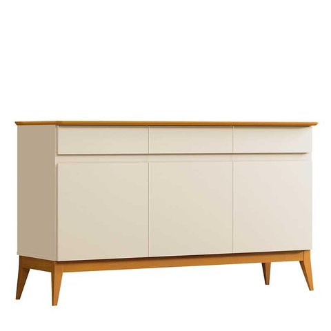 Buffet 140cm Sala Jantar 3 Portas Magnum Edn Off White/cedro
