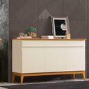 Ver imagem 2 de Buffet 140cm Sala Jantar 3 Portas Magnum Edn Off White/cedro