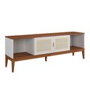 Ver imagem 1 de Rack para TV 75 Polegadas Viena Madeira Maciça 2 Portas 180cm Telinha Branco - Apaixone & Decore