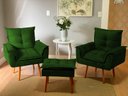 Ver imagem 1 de Kit 02 Poltronas Opala 1 Puff Opala Varias Cores Suede Bela-móveis:verde Escuro