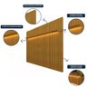 Painel para TV até 90 Polegadas Ripado com LED 230cm 100% MDF Nobre - 3