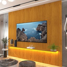 Painel para TV até 90 Polegadas Ripado com LED 230cm 100% MDF Nobre - 13