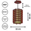 Ver imagem 3 de Luminária Teto tipo Pendente MALÁSIA MDF - Completa - Cor: Marrom