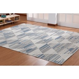 TAPETE BELGA 1,00 x 1,40 AZUL CINZA BEGE GEOMÉTRICO MODERNO NIAZZI MODERNO / GEOMÉTRICO - 1