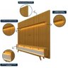 Rack com Painel Para TV até 90 Polegadas com LED 229cm 100% MDF Pés de Madeira Elegance Yescasa - 11