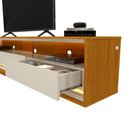 Ver imagem 7 de Rack com Painel Ripado para TV até 90 Polegadas com LED 100% MDF 230CMX250CM 3 Gavetas com Rodízios Yescasa Marrom
