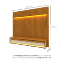 Ver imagem 4 de Rack com Painel Ripado para TV até 90 Polegadas com LED 100% MDF 230CMX250CM 3 Gavetas com Rodízios Yescasa Marrom