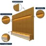 Rack com Painel Ripado para TV até 90 Polegadas LED 3 Gavetas com Rodízios 230cm Gelius Naturale 100% MDF - 11