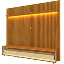 Ver imagem 3 de Rack com Painel Ripado para TV até 90 Polegadas com LED 100% MDF 230CMX250CM 3 Gavetas com Rodízios Yescasa Marrom