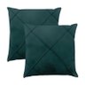Kit 2 Capas para Almofada Drapeada em Veludo Quadrada 60x60 Verde Escuro - 1