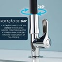 Ver imagem 3 de Lux Torneira Tubo Flexível de Bancada Preta 360° 1/4 de Volta com Acionamento Suave Preto