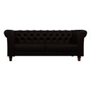 Ver imagem 5 de Sofá Decorativo Sala de Estar Chesterfield 3 Lugares 200cm Couro Marrom - Mozzelar